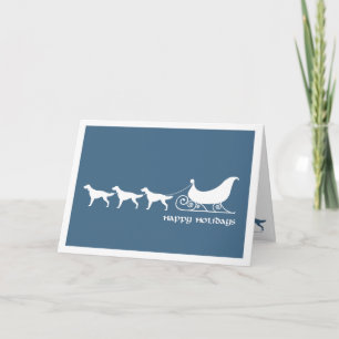 Irish Setters Pulling Santa's Sleigh Holiday Card
