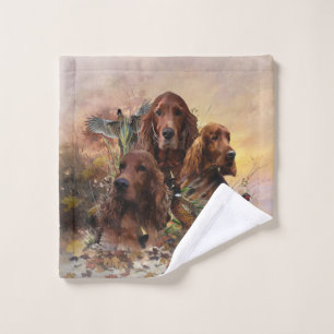 Irish Setters with Pheasants - Passion Hunt Bath Towel Set