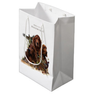  Irish Setters with Pheasants - Passion Hunt Medium Gift Bag