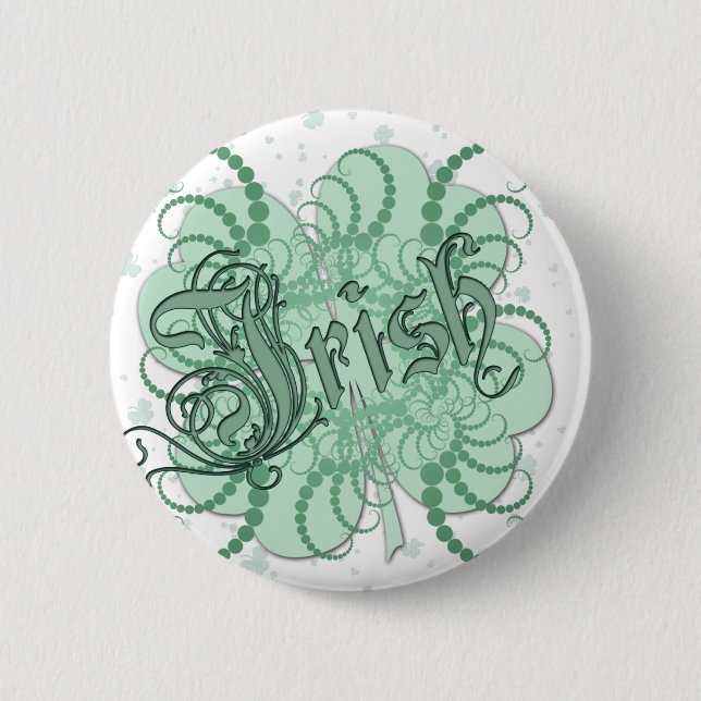 Irish Shamrock 2 Inch Round Button (Front)