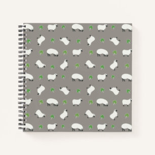 Irish Shamrock and Sheep Pattern Notebook