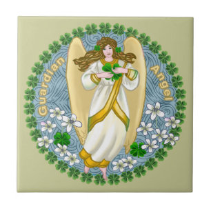 Irish Shamrock Angel  Tile