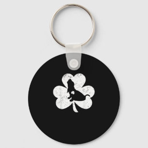 Irish Shamrock Basset Hound Dog St. Patrick's Day Keychain
