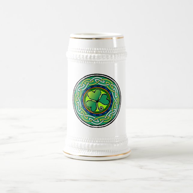 Irish shamrock beer stein (Center)