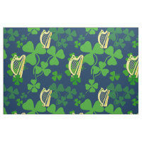 Irish shamrock, black, Irish harp fabric, blue 2L
