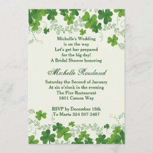 Irish Shamrock Bridal Shower Invitation