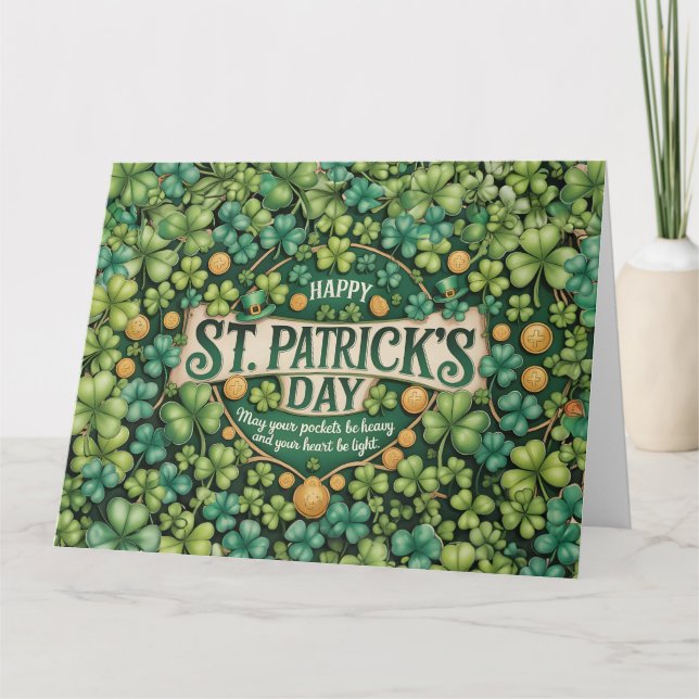 Irish Shamrock Celebration Design Card (Front)