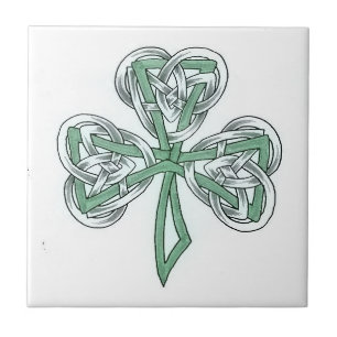 Irish Shamrock Celtic Knot DesignCeramic Tile
