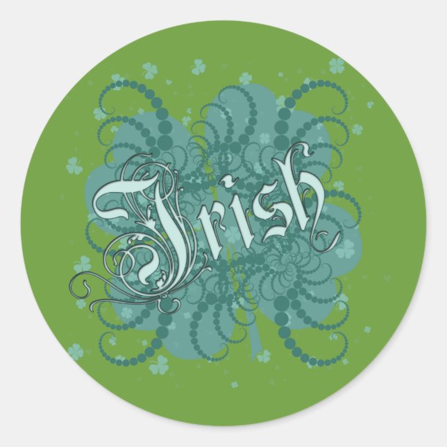 Irish Shamrock Classic Round Sticker (Front)