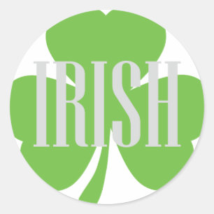 irish shamrock classic round sticker
