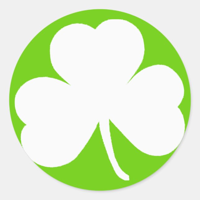 Irish Shamrock Classic Round Sticker (Front)