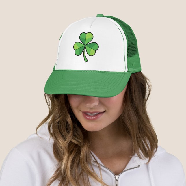 Irish Shamrock Clover Leaf Lucky Trucker Hat (In Situ)