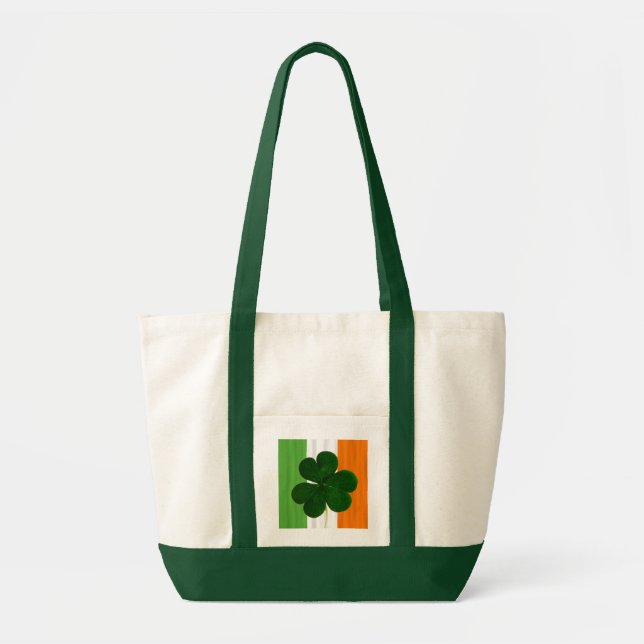 Irish Shamrock Clover St. Patrick Ireland Flag Tote Bag (Front)