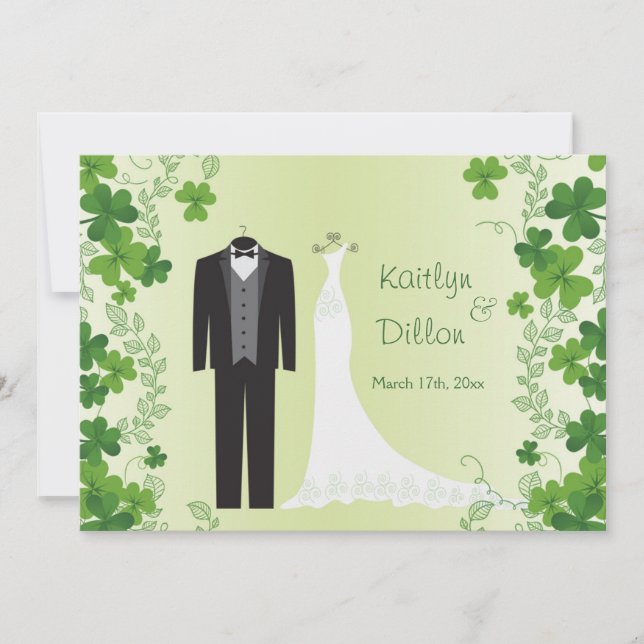 Irish shamrock Couple's Wedding Shower Invitation (Front)