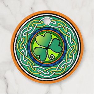 Irish shamrock favour tags