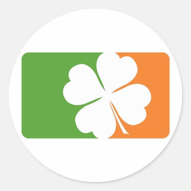 Irish Shamrock Flag Classic Round Sticker (Front)