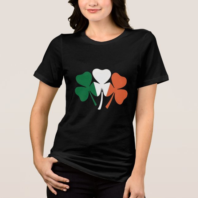 Irish Shamrock Flag Tri-Blend Shirt (Front)