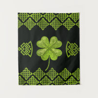 Irish Shamrock Four-leaf clover with celtic decor