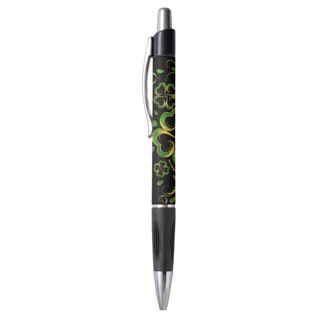 Irish Shamrock Four-leaf Lucky Clover Pen (Top (Vertical))