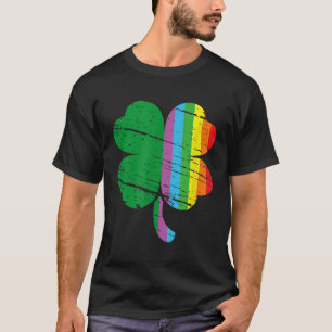 Irish Shamrock Gay Lgbt St Patricks Day Pride Rain T-Shirt