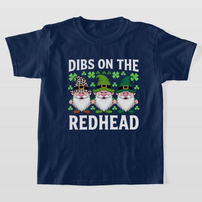 Irish Shamrock Gnome Funny Redhead St. Pat’s  T-Shirt (Laydown)