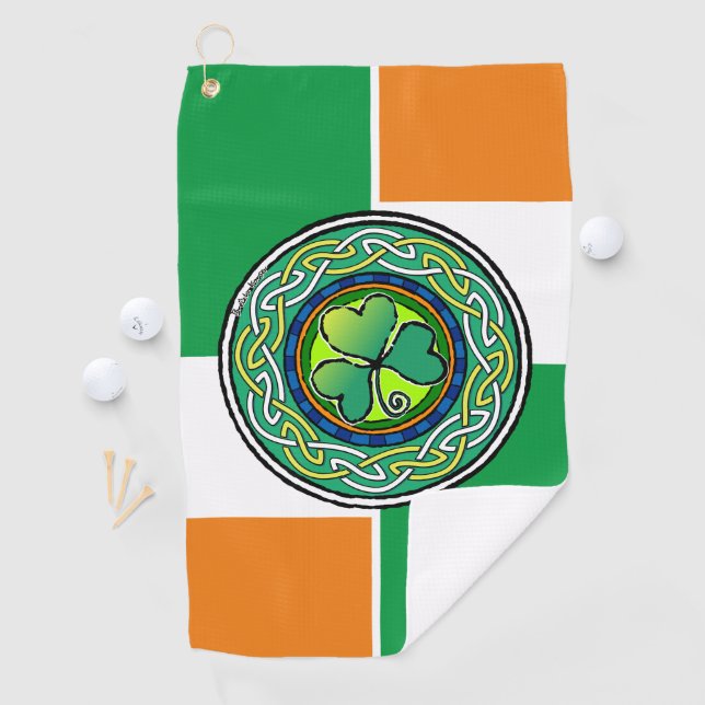Irish shamrock golf towel (InSitu)