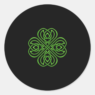 Irish Shamrock - Green Celtic Knotwork Classic Round Sticker