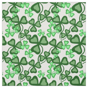 Irish shamrock, green clover fabric print 7