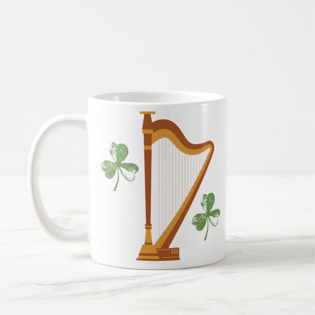 Irish Shamrock Harp Mug (Gauche)