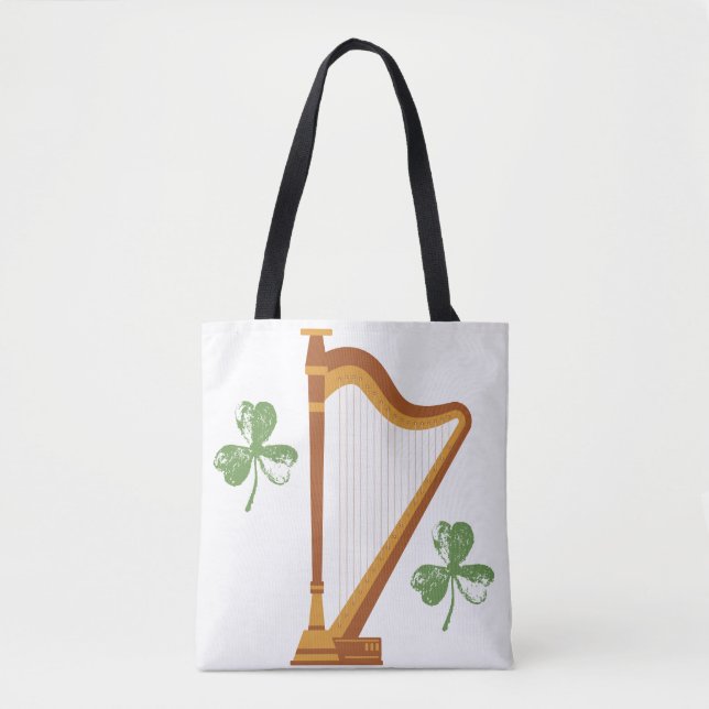 Irish Shamrock Harp Tote (Front)