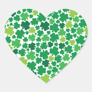 Irish Shamrock Heart Heart Sticker