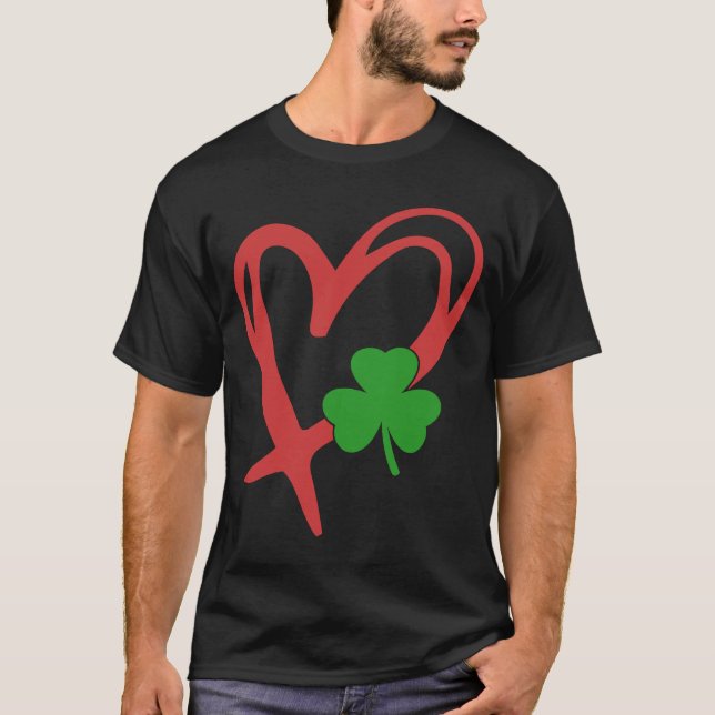 Irish Shamrock Heart St Patricks Day Shamrock Go L T-Shirt (Front)