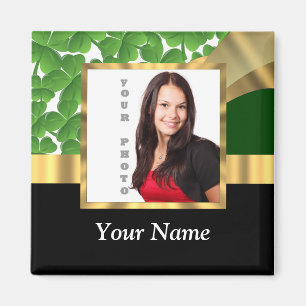 Irish shamrock instagram  photo template magnet
