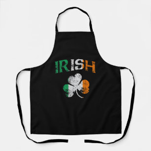 Irish Shamrock Ireland Flag St Patricks Day Vintag Apron