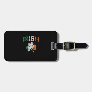 Irish Shamrock Ireland Flag St Patricks Day Vintag Luggage Tag
