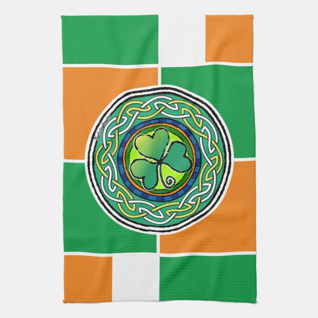 Irish shamrock kitchen towel (Vertical)