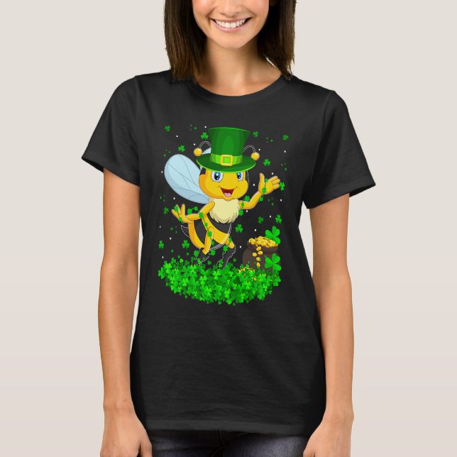 Irish Shamrock Leprechaun Bee St Patrick's Day  1 T-Shirt (Front)