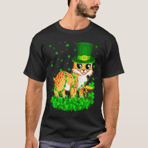 Irish Shamrock Leprechaun Bobcat St Patrick's Day T-Shirt