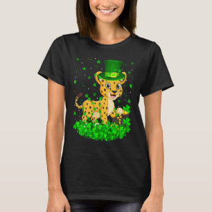 Irish Shamrock Leprechaun Cheetah St Patrick's Day T-Shirt