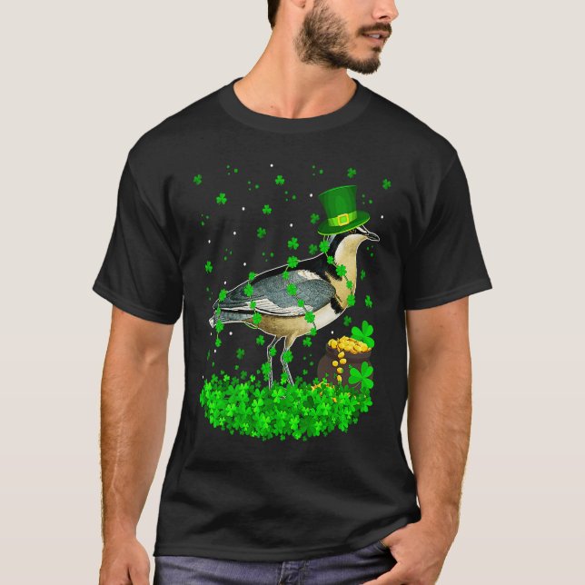 Irish Shamrock Leprechaun P Bird St Patrick's Day T-Shirt (Front)