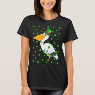 Irish Shamrock Leprechaun Pelican Bird St Patrick' T-Shirt