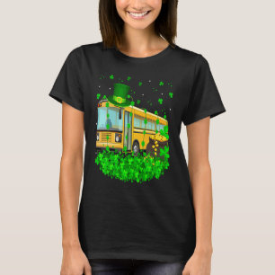 Irish Shamrock Leprechaun School Bus St Patrick's  T-Shirt