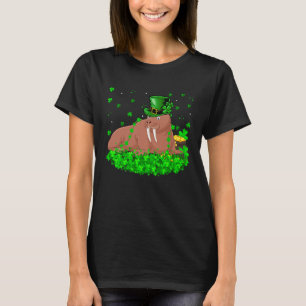 Irish Shamrock Leprechaun Walrus St Patrick's Day T-Shirt