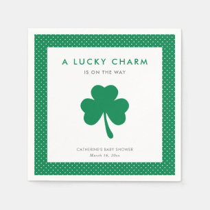 Irish Shamrock Lucky Charm Baby Shower Napkin