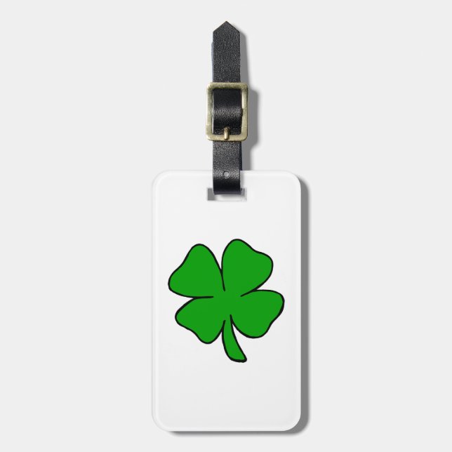 Irish Shamrock Luggage Tag (Front Vertical)