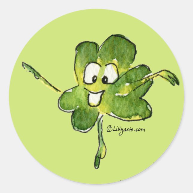 Irish Shamrock n Roll 02 Cartoon Sticker (Front)