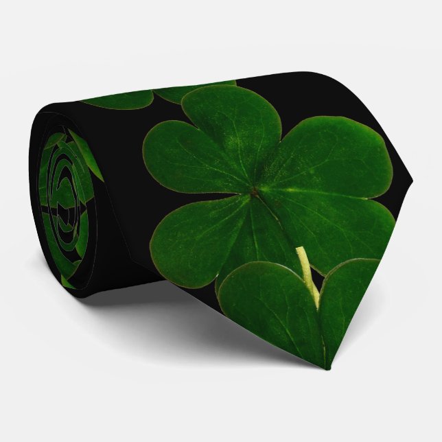 Irish Shamrock Pattern St Patrick's' Day Holiday Tie (Rolled)