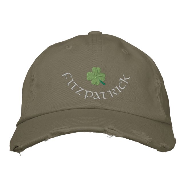 Irish shamrock personalized name embroidered hat (Front)