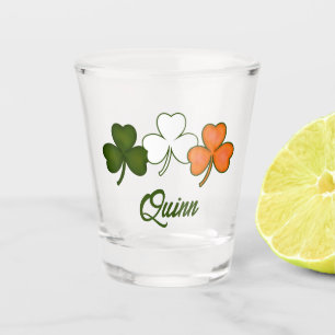Irish Shamrock Personalized Name Shot Glass