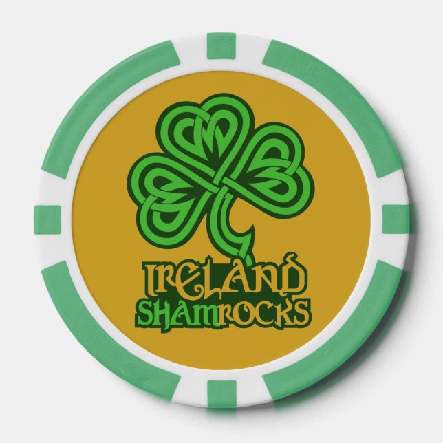 Irish Shamrock poker chips (Front)